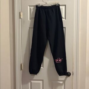 Boys Lie Black Joggers with Pink Graphic Detail